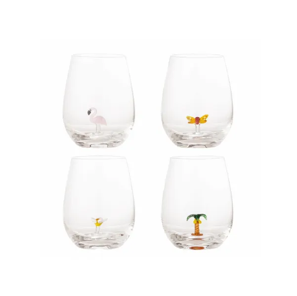 Immagine principale Set di 4 bicchieri Misa multipack con design fenicottero - ideale per feste ed eventi