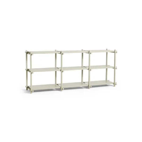 Immagine principale Scaffale Woody in faggio grigio fumè con ripiani in acciaio grigio fumè