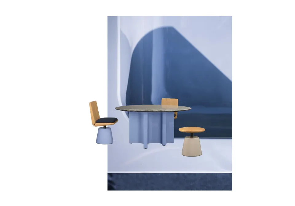 Tavolo Dharma: Architettura Domestica in Blu Polvere